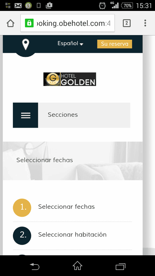 Web del Hotel Golden de Benidorm con motor de reservas online responsive Obehotel